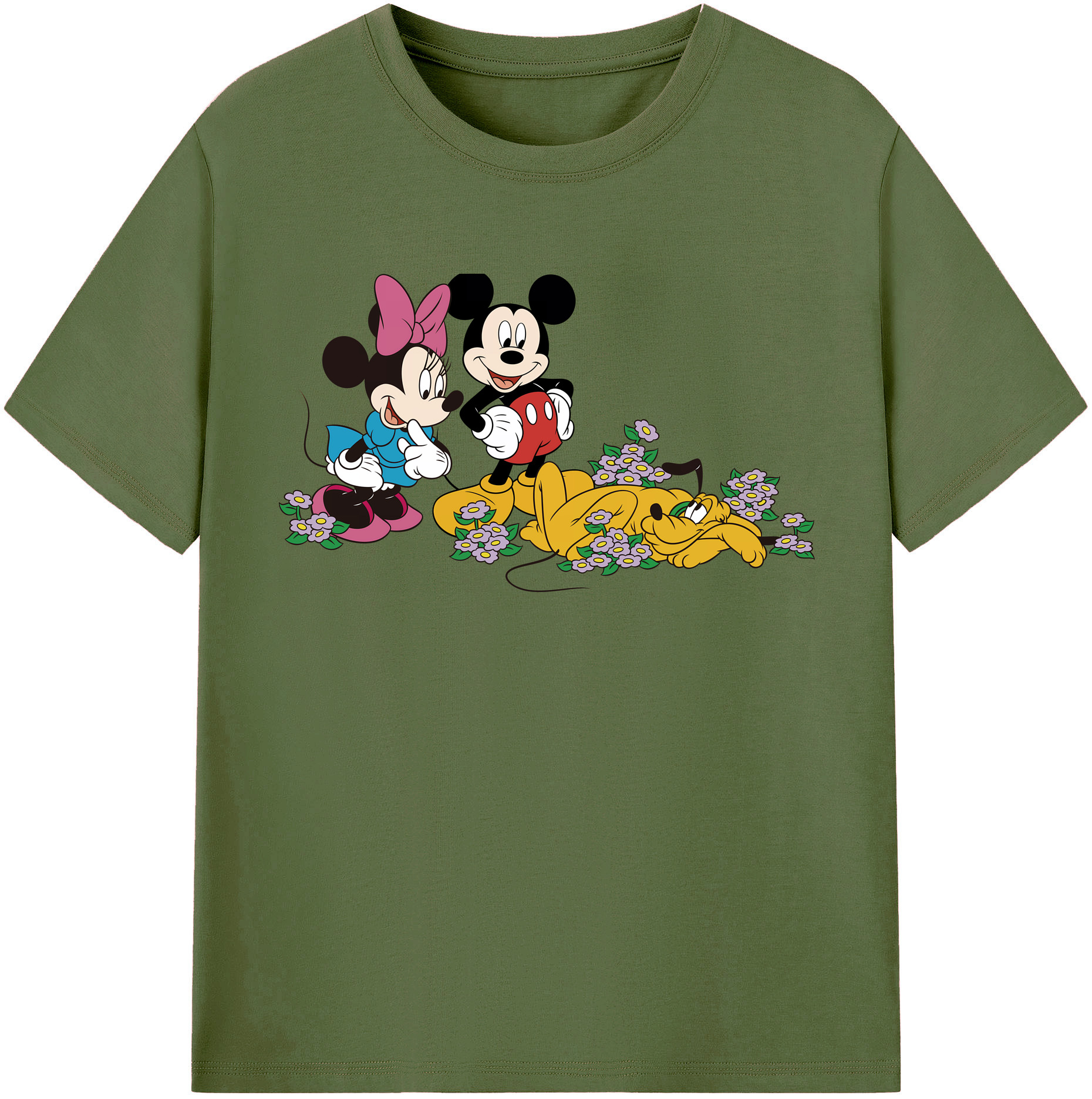（画像用） ミッキーマウス Mickey Mouse 綿100％半袖Tシャツ（フロントプリント）